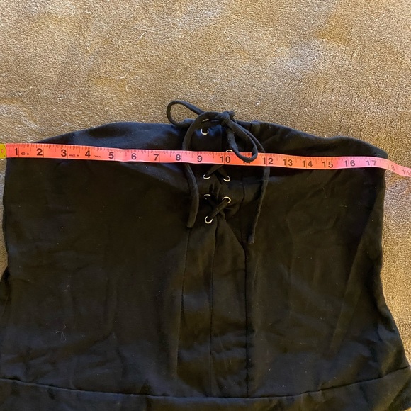 Forever21+ 1 piece black bodysuite 2X with lace tie - Picture 2 of 9